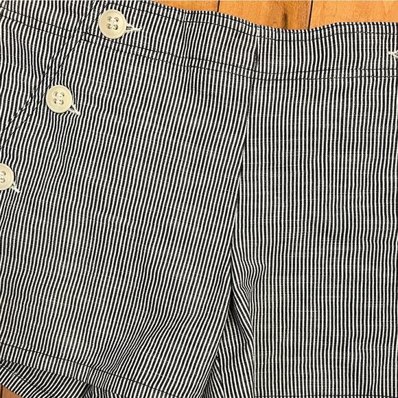 Trina Turk Cotton Woven Striped Sailor Button Shorts Size US 4 - Picture 3 of 4